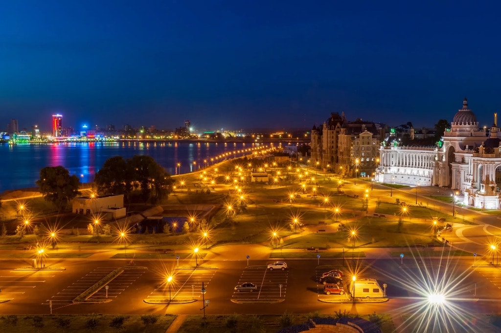 Havana waterfront illuminated at night with city lights